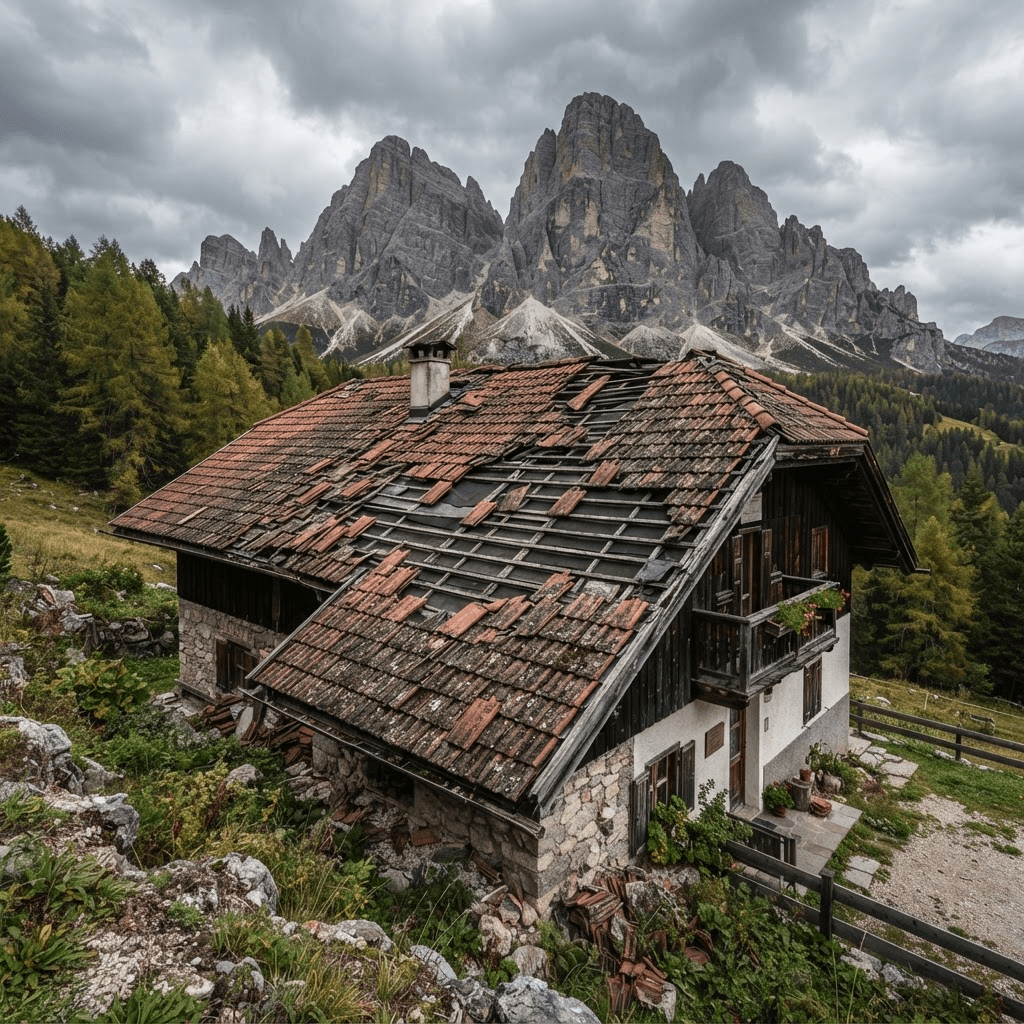 Tetto da rifare a Belluno — Prima