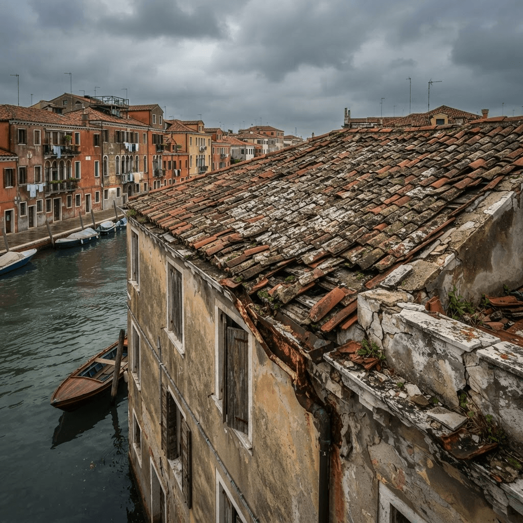 Tetto da rifare a Chioggia — Prima