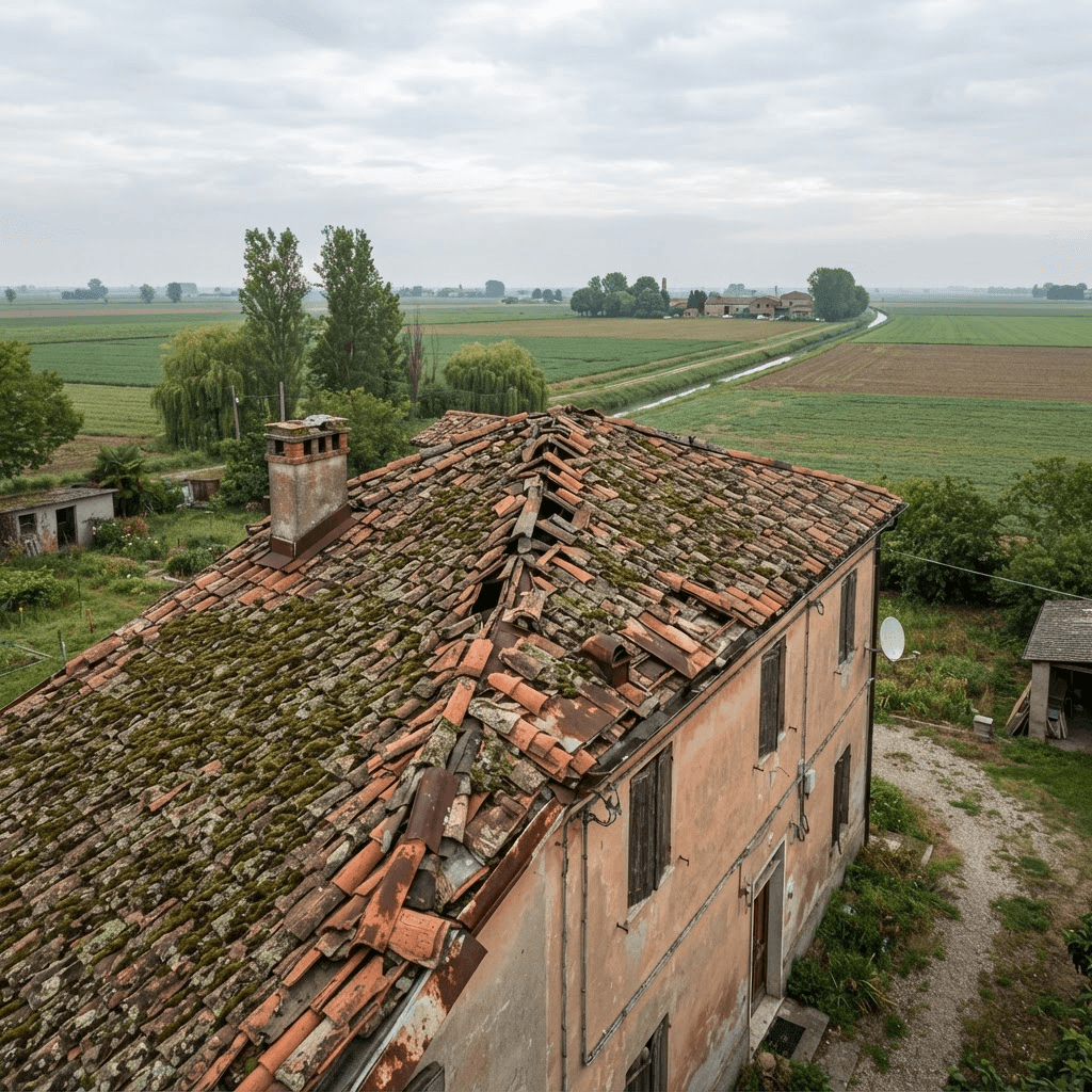 Tetto da rifare a Rovigo — Prima