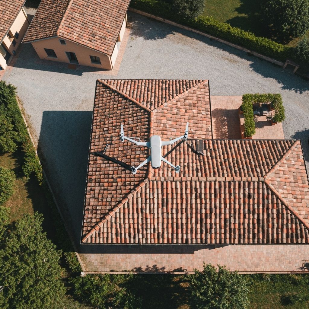 Ispezione tetto con drone professionale